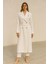 25223 Önü Düğmeli Kolu Düğme ve Kat Detaylı Önü Cepli Beli Bağlamalı Giy Çık Kap #03-25# 1