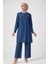 56006 Takım Önden Yarım Düğmeli Tuniğin Etek Ucu Pisküllü Pantolonun Paçası Püskülllü Takım Qys Takım #24-053 1