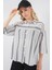 Kadın Çizgili Kısa Kol Gömlek 20344 - Siyah - Taş 3