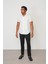 Beyaz Regular Fit Kısa Kol Erkek Gömlek E1017 5