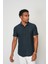 Navy Blue Regular Fit Kısa Kol Erkek Gömlek E1004 4