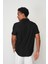 Siyah Regular Fit Kısa Kol Erkek Gömlek E1004 5