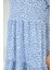 Kadın Mavi Beyaz Desenli Mini Elbise – Rahat Kesim, Kısa Kollu, Yazlık Günlük ve Şık Kombin 5