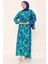 Desenli Kuşaklı Elbise Yesil - 27039 3