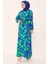 Desenli Kuşaklı Elbise Yesil - 27039 4