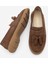 Kadın Hakiki Deri Loafer Günlük Ayakkabı Suma Kahve Süet 7