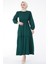 Beli Bağcıklı Elbise Zümrüt - 27303 2