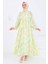 Düğmeli Desenli Elbise Lila - 27515 1