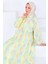 Düğmeli Desenli Elbise Lila - 27515 2