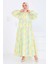 Düğmeli Desenli Elbise Lila - 27515 4