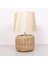 Mylamp Rose Bej Kumaş & Rattan Masa Lambası 30X50 cm 1