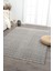 Ares Antrasit Krem Halı Yıkanabilir Kaymaz Taban Şönil Kilim Dokuma Pamuk Taban Kilim NV05 50 x 80 cm 1