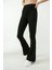 Kadın Siyah Yüksek Bel Ispanyol Paça Tayt 20KTY574K103 4