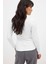 Kadın Beyaz Uzun Kollu Bisiklet Yaka T-Shirt Bluz Body Ribana 3