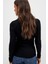 Kadın Siyah Uzun Kollu Bisiklet Yaka T-Shirt Bluz Body Ribana 4