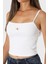 Pamuklu Slim Fit Kare Yaka Logolu Top LV047C908GYAA Bayan Top LV047C908G Yaa 1