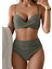 Jessica Düz Renk Bikini Seti Yüksek Esneklik Dantel Tasarım Yüksek Bel 1