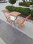 Ahşap Balkon Bahçe Mutfak Katlanır Masa Sandalye Takımı 3 Lü Bistro Set Dış Cephe Koruma Vernikli 2