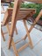 Ahşap Balkon Bahçe Mutfak Katlanır Masa Sandalye Takımı 3 Lü Bistro Set Dış Cephe Koruma Vernikli 3