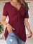 Kadın Kısa Kollu Önü Düğüm Detay Viskon Bluz 4