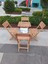 Ahşap Balkon Bahçe Mutfak Katlanır Masa Sandalye Takımı 5 Li Bistro Set Koruma Vernikli Piknikte 2