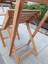 Ahşap Balkon Bahçe Mutfak Katlanır Masa Sandalye Takımı 5 Li Bistro Set Koruma Vernikli Piknikte 3