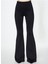 Kadın Siyah Ispanyol Paça Yüksek Bel Tayt Pantolon 2