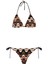 Kahverengi Desenli Triko Üçgen Bikini 1