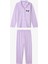 Lila Kız Çocuk Kuromi Uzun Kollu Gömlek Pijama Takımı 1