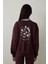 Kahverengi Çiçek Desenli Yakalı Oversize Sweatshirt - Inspired By Flora 9