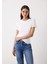 Kırık Beyaz Basic Slim Fit Bisiklet Yaka Tişört 1