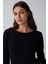 CUPsecret Kendinden Pedli Siyah Bisiklet Yaka Uzun Kollu Slim Fit Üst 7