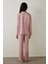 Gül Kurusu Emma Gömlek Yaka Uzun Kollu Saten Pijama Takımı 5