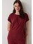 Bordo Freya Bisiklet Yaka Kısa Kol Pijama Takımı 1