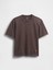 Erkek Kahverengi Heavyweight Crop Grafik T-Shirt 2