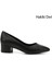 Kadın Siyah Kısa Kalın Topuklu Hakiki Deri Ayakkabı 1
