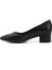 Kadın Siyah Kısa Kalın Topuklu Hakiki Deri Ayakkabı 4