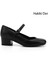 Kadın Siyah Kısa Kalın Topuklu Mary Jane Hakiki Deri Ayakkabı 1