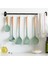 5pcs Silikon Mutfak Mutfak Mekanları Ahşap Saplı Yapışmaz Spatula Pişirme Seti Kızartma Spatula Kepçe Pirinç Kaşığı (Yurt Dışından) 5