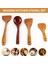 4pcs Ahşap Kürek Kaşık Non Sopa Ahşap Uzun Pirinç Spatula Mutfak Pişirme Emir El Ele Kızartma Araçları Setleri (Yurt Dışından) 4