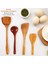 4pcs Ahşap Kürek Kaşık Non Sopa Ahşap Uzun Pirinç Spatula Mutfak Pişirme Emir El Ele Kızartma Araçları Setleri (Yurt Dışından) 5