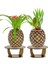 Ahşap Ayaklı Beton Saksı Büyük Boy Set 2 Adet Ananas Model 6