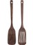 Ahşap Spatula ve Yemek Yemekleri Için Yuvalı Spatula, Siyah Ceviz Uzun Tutuklu Ahşap ve Yapışmaz Tencere Için Yuvalı Turner (Yurt Dışından) 1