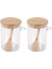 2pcs Bambu Kapaklı Şeker Kasesi ve Mutfak Stora Için Kaşık Temiz Cam Teneke Kutu Kavanoz (Yurt Dışından) 3