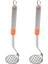 2pcs Paslanmaz Çelik Sarımsak Pres Patates Köfte Kitchen Gadget Çok Fonksiyonlu Manuel Masher Turuncu (Yurt Dışından) 1