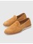 Linda Hakiki Süet Deri Sarı Kadın Loafer 2