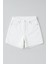Kadın Yüksek Bel %100 Pamuk Ekru Jean Şort 1