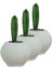 Mini Çiçek Saksı Küçük Sukulent Kaktüs Saksısı 3'lü Set Ince Çizgili Spiral Model 6