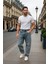 Erkek Skater Fit Jean Pantolon Buz Mavisi 1