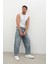 Erkek Skater Fit Jean Pantolon Buz Mavisi 4